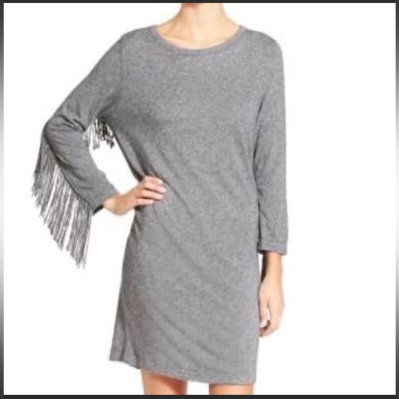 Zadig & Voltaire “Winter Fringes” Dress Gray size small - Picture 2 of 13